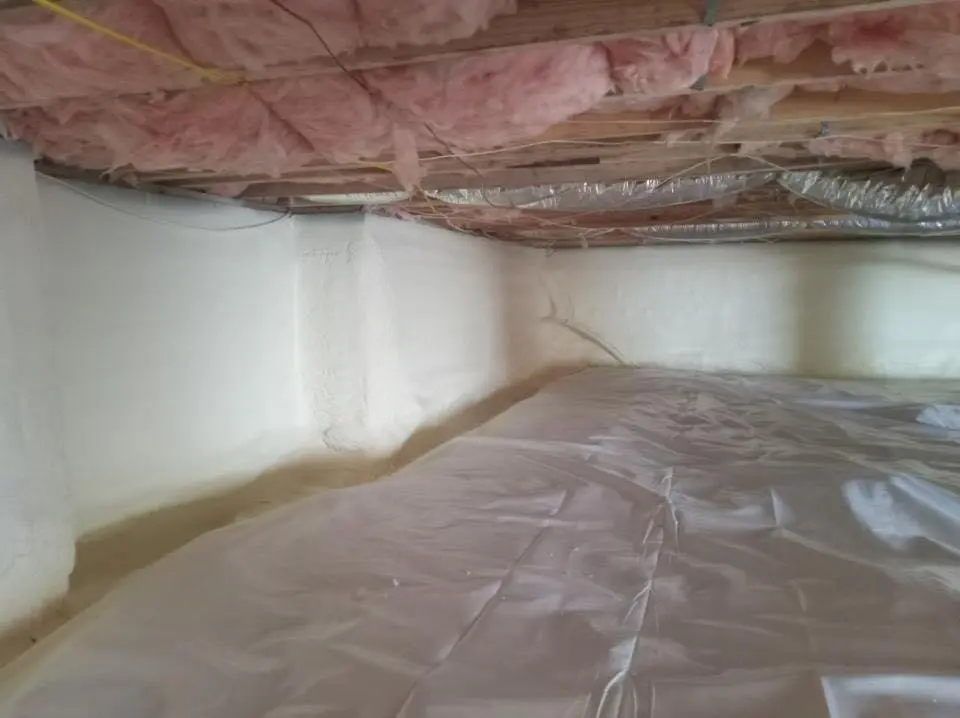 Crawl space encapsulation with closed-cell spray foam for Spray Foam Roofing in Country Homes